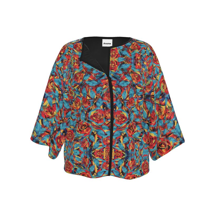 Patterned Velvet Kimono Jacket