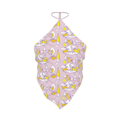 Floral Halter Neck Top – Lavender Print