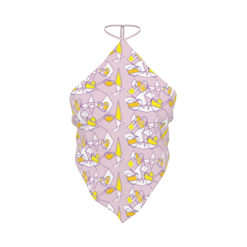 Floral Halter Neck Top – Lavender Print