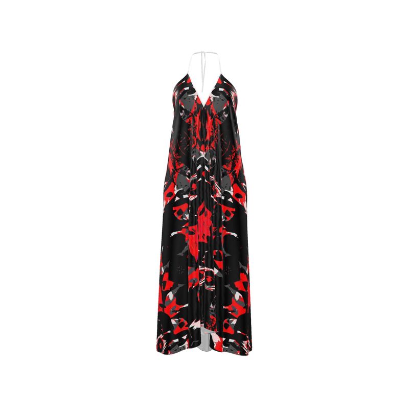 Halterneck backless dress- Crimson & Onyx Halter Maxi Dress