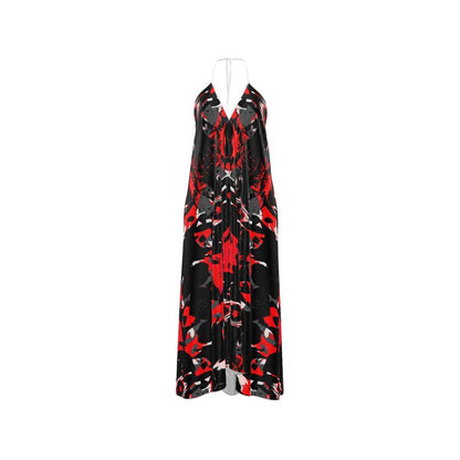 Halterneck backless dress- Crimson & Onyx Halter Maxi Dress