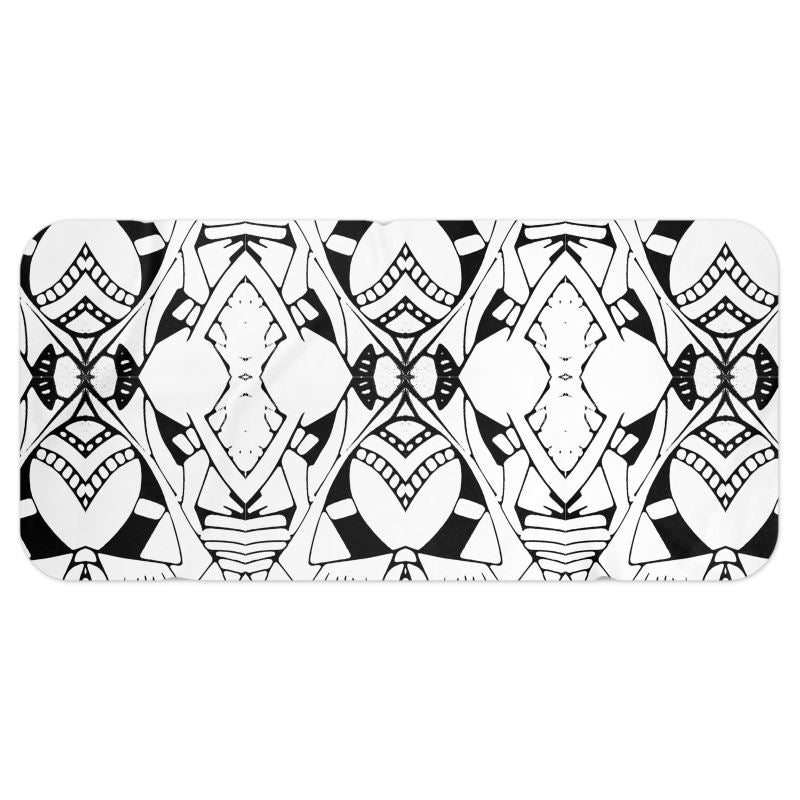 Monolith Mosaic: Monochrome Tribal Geometric Blanket Scarf