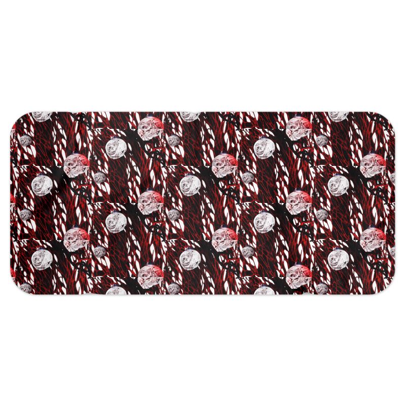 Luxe Fleece Blanket Scarf – Maroon & White Pattern
