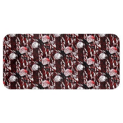 Luxe Fleece Blanket Scarf – Maroon & White Pattern