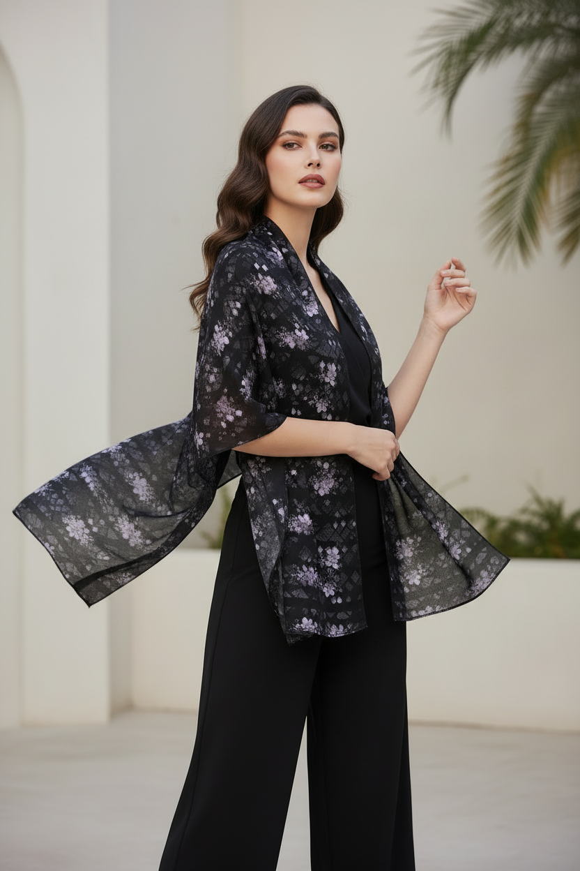 Whispered Orchid Evening Scarf Wrap or Shawl