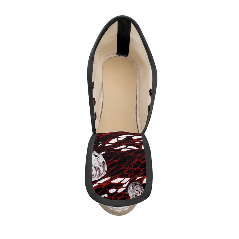 Artisanal Canvas Wedge Espadrilles with Abstract Print