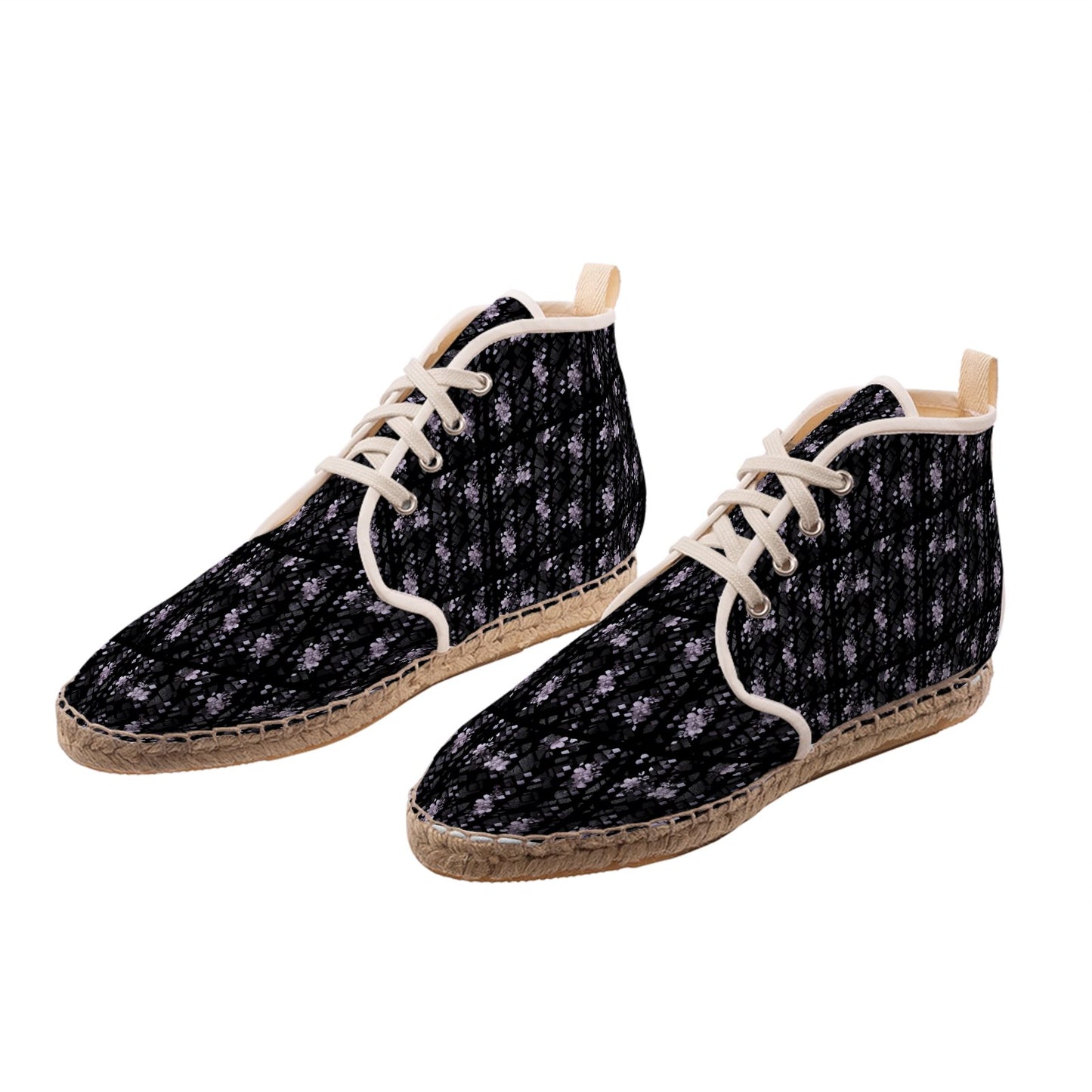 Monogram Print High-Top Espadrille Shoes