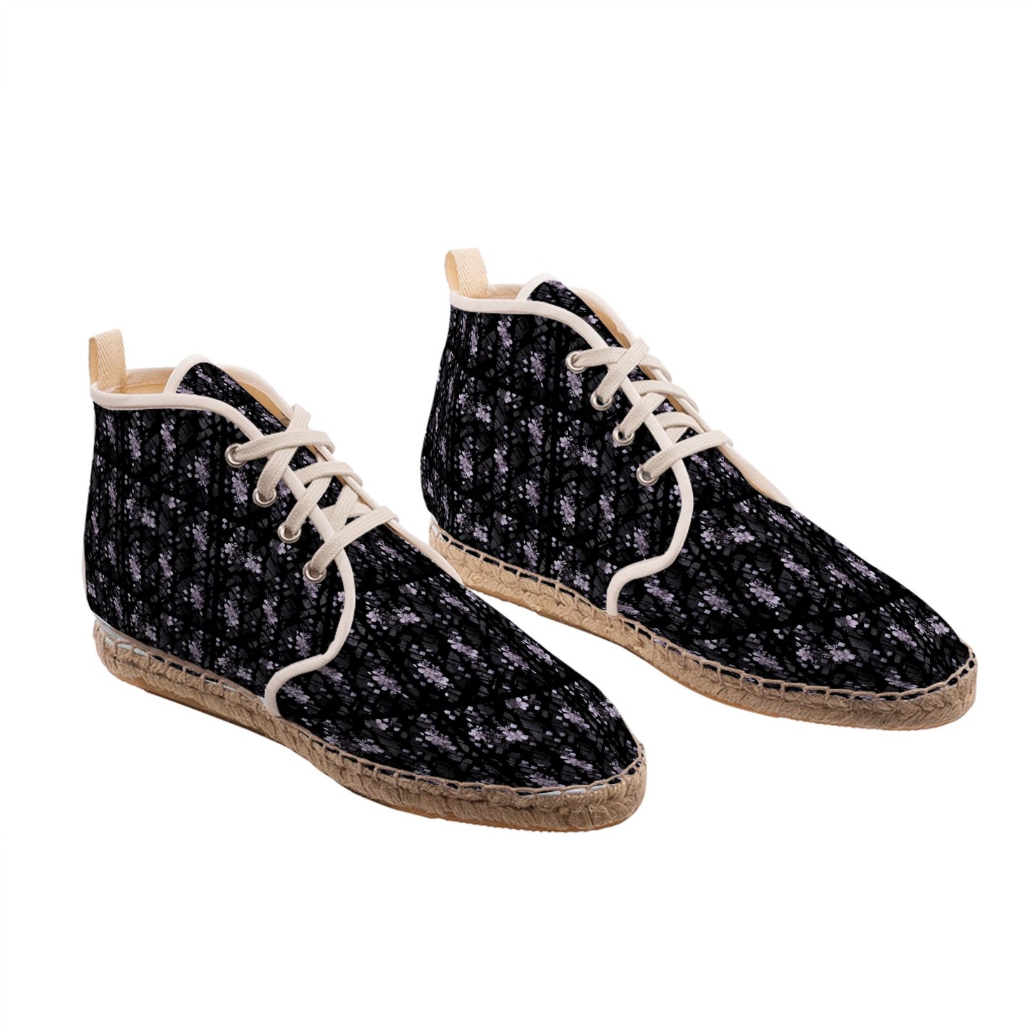Monogram Print High-Top Espadrille Shoes