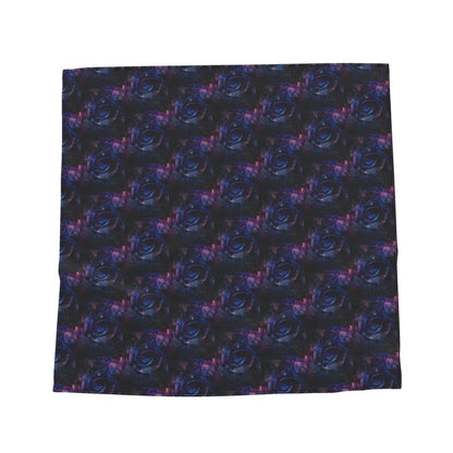 Rose Galaxy Bandana-Midnight Palm Silk Scarf