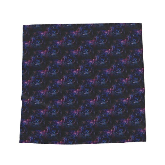 Rose Galaxy Bandana-Midnight Palm Silk Scarf