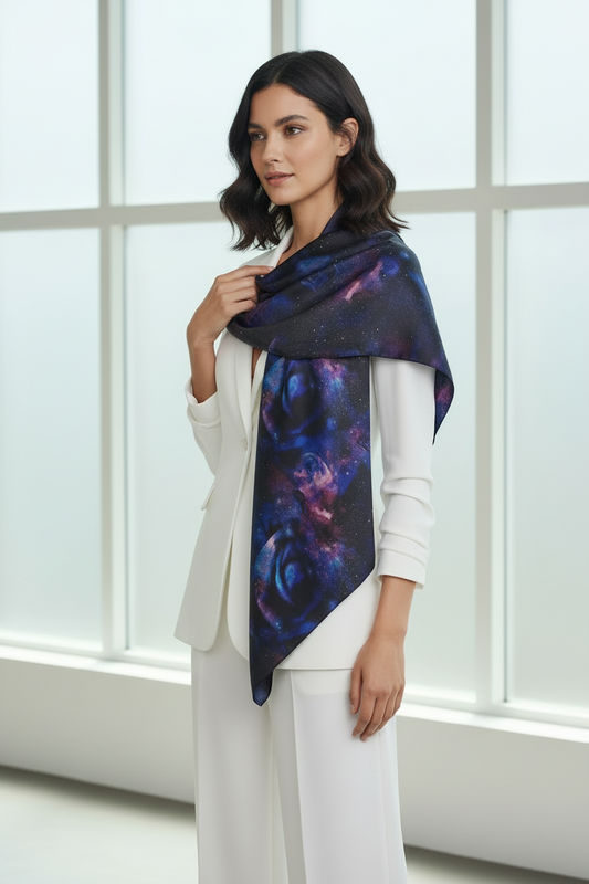 Celestial Nebula Luxury Silk-Feel Scarf
