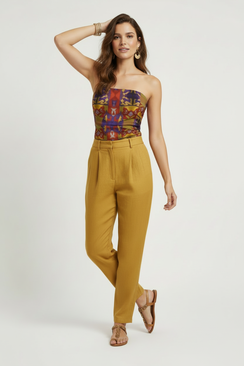 Bandana Top- Vibrant Geometric Scarf-Style Halter Top