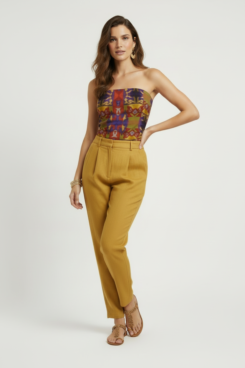 Bandana Top- Vibrant Geometric Scarf-Style Halter Top