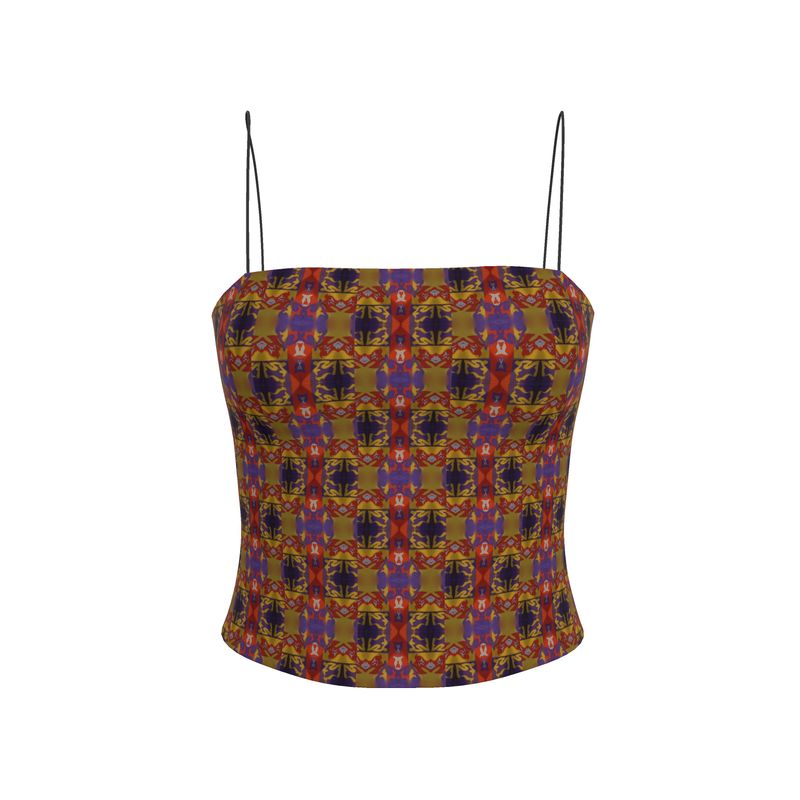 Ladies Strappy Top- Geometric Kaleidoscope Cami Top