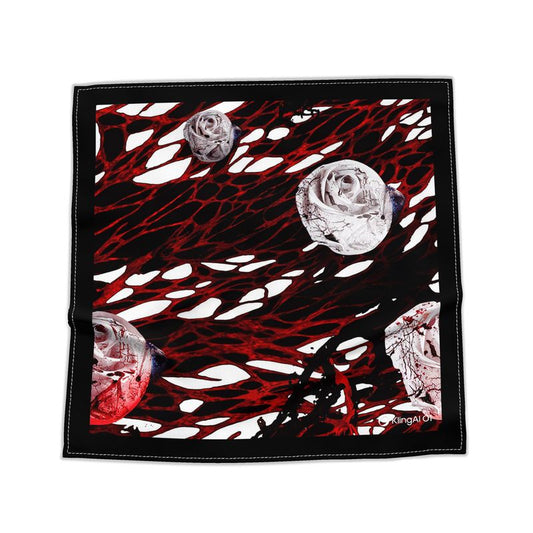 Elegant Burgundy Floral Silk Scarf – Lightweight Luxury Neck Scarf for Women