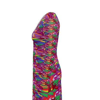 Kaleidoscope Abstract Long V-Neck Cardigan