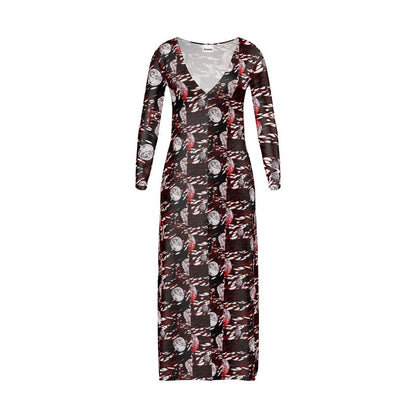 Cosmic Drift Long V‑Neck Artwear Ladies Cardigan LONG