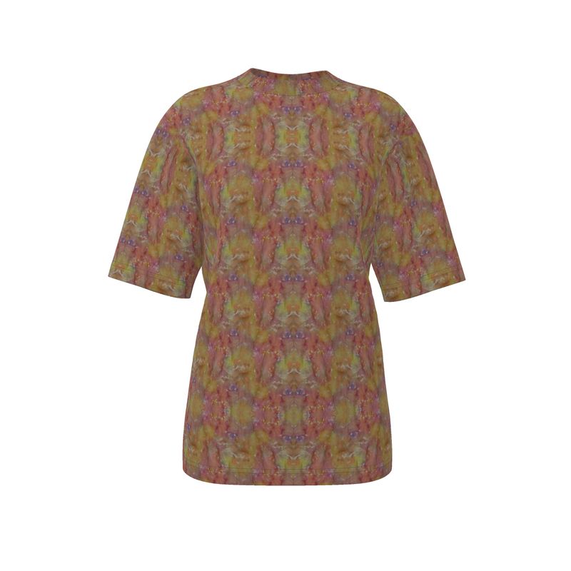 Womens Oversized Abstract Bloom Relaxed-Fit T-Shirt