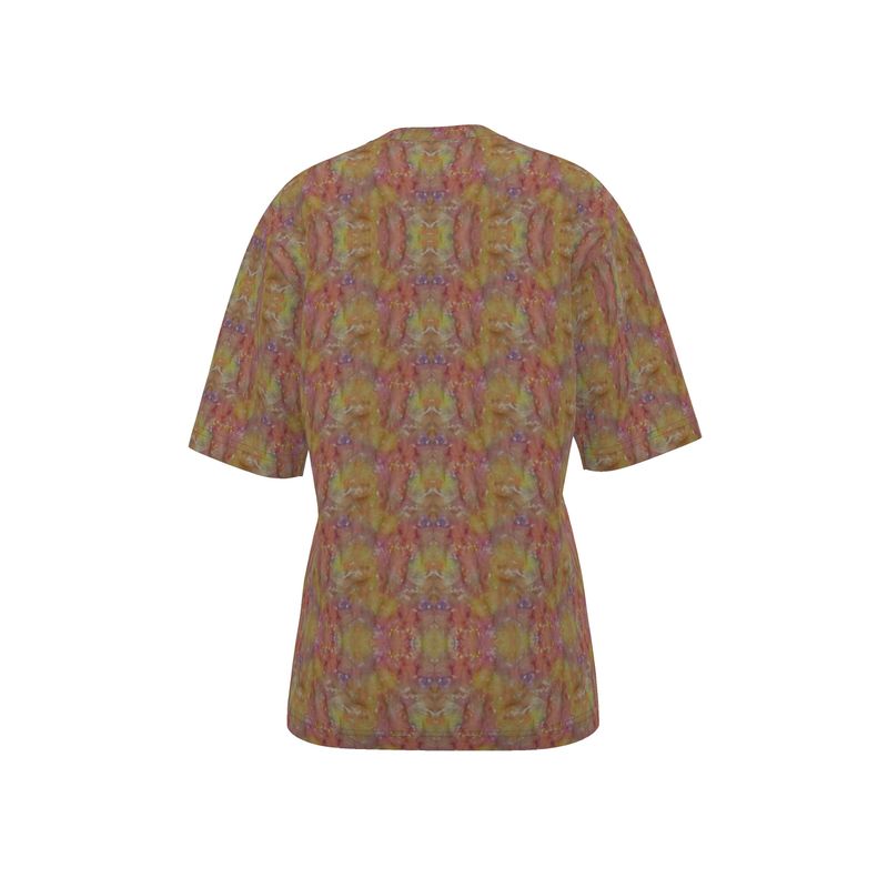 Womens Oversized Abstract Bloom Relaxed-Fit T-Shirt