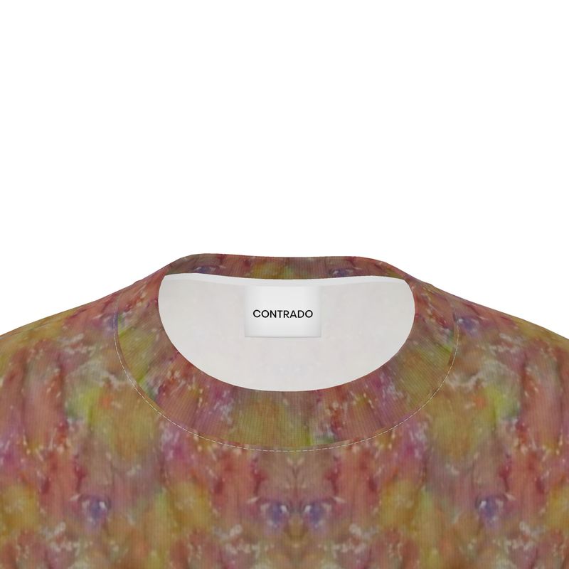 Womens Oversized Abstract Bloom Relaxed-Fit T-Shirt