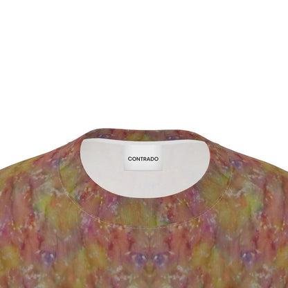 Womens Oversized Abstract Bloom Relaxed-Fit T-Shirt