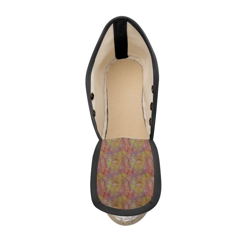 Sunset Mosaic Lace-Up Wedges Espadrilles