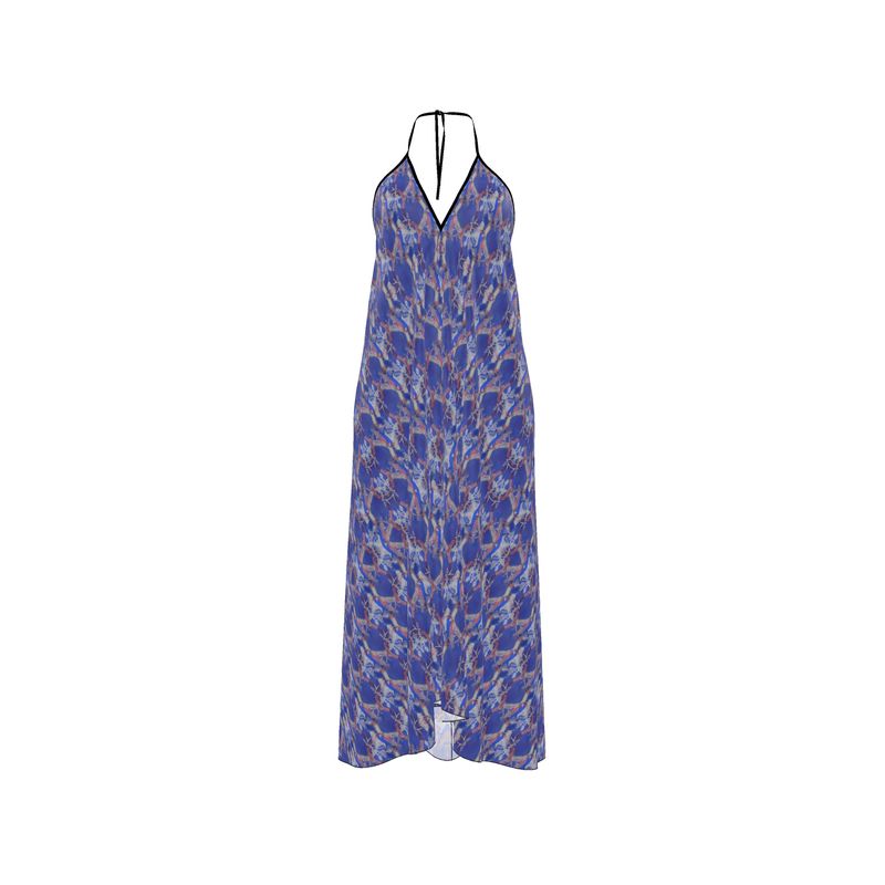 Elegant Coastal Breeze Halterneck Backless Dress
