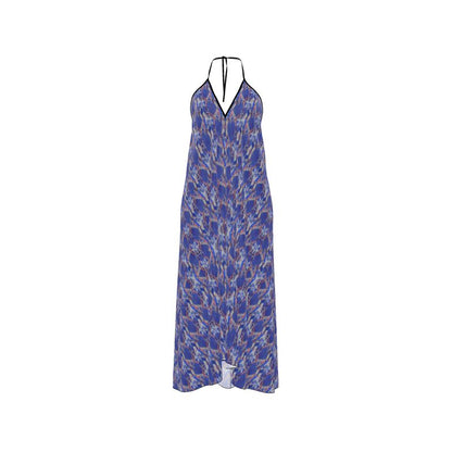Elegant Coastal Breeze Halterneck Backless Dress