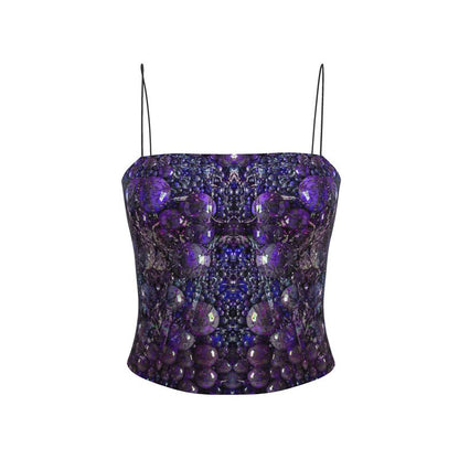 Purple Galaxy Top –  Aesthetic Spaghetti Strap Fitted Camisole