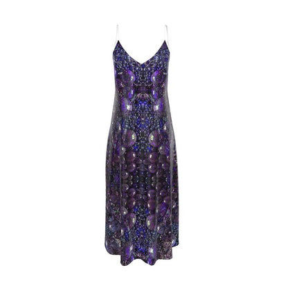 Mystic Grape Amethyst Satin Slip Maxi Dress
