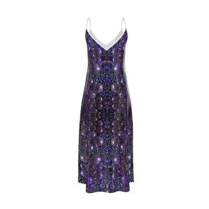 Mystic Grape Amethyst Satin Slip Maxi Dress