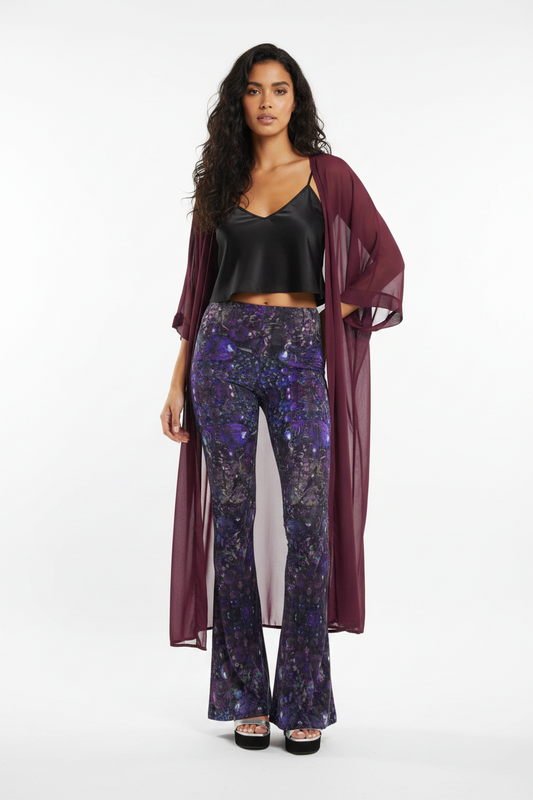 Cosmic High Waisted Flared Leggings