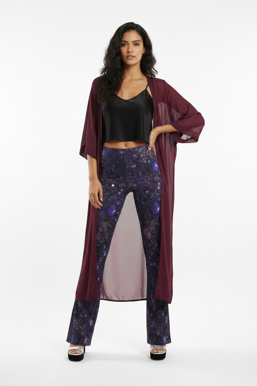 Cosmic High Waisted Flared Leggings