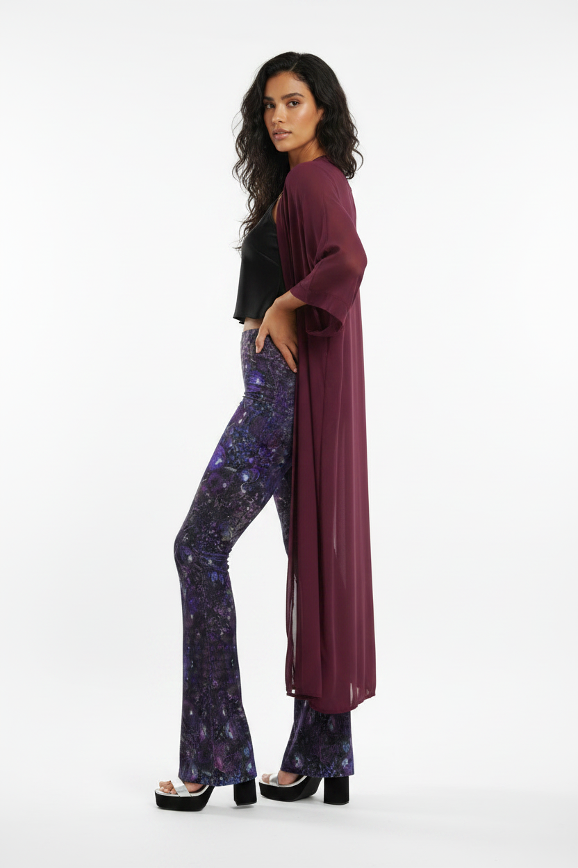 Cosmic High Waisted Flared Leggings