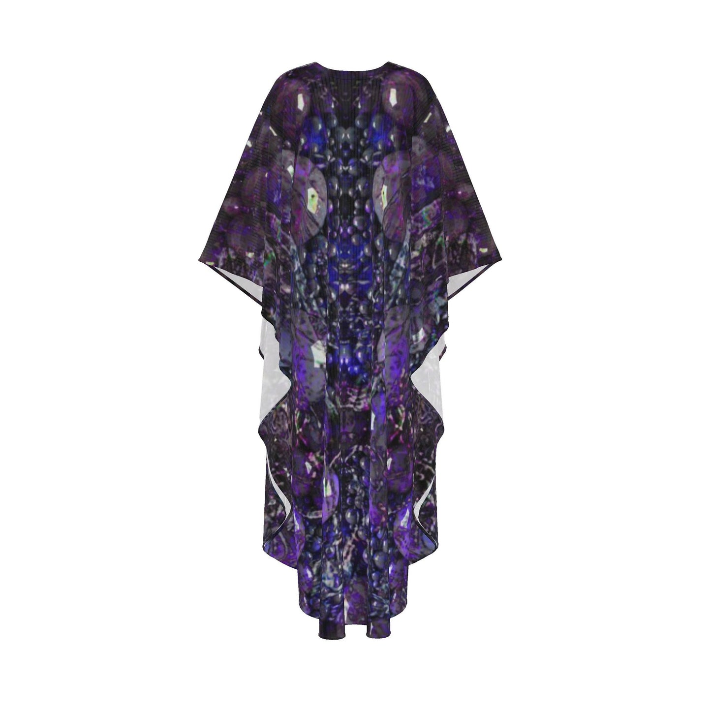 Celestial Dark Abstract Print Flowy Kaftan – Resort Cover-Up