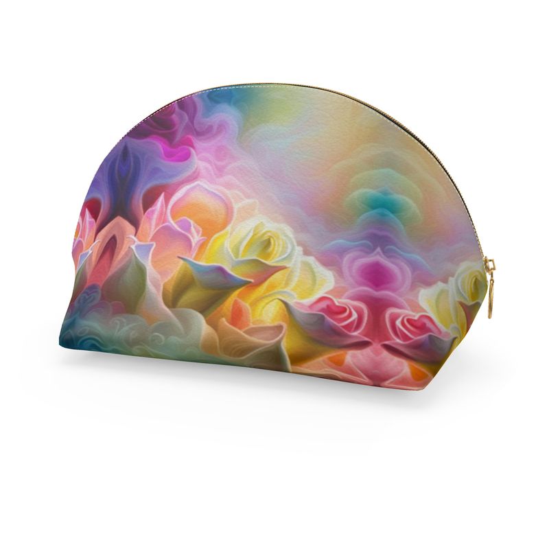 Radiant Rainbow Bloom Shell Coin Purse