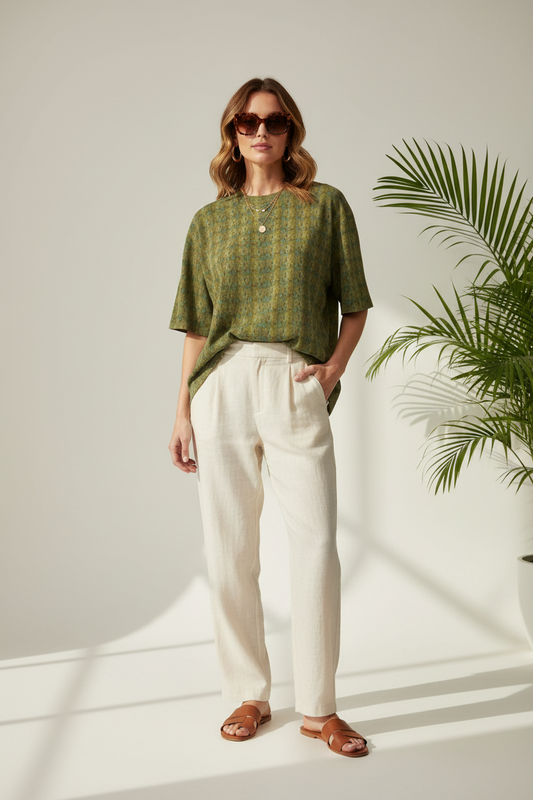 Moss Mosaic Oversized Graphic Oversized T-Shirt