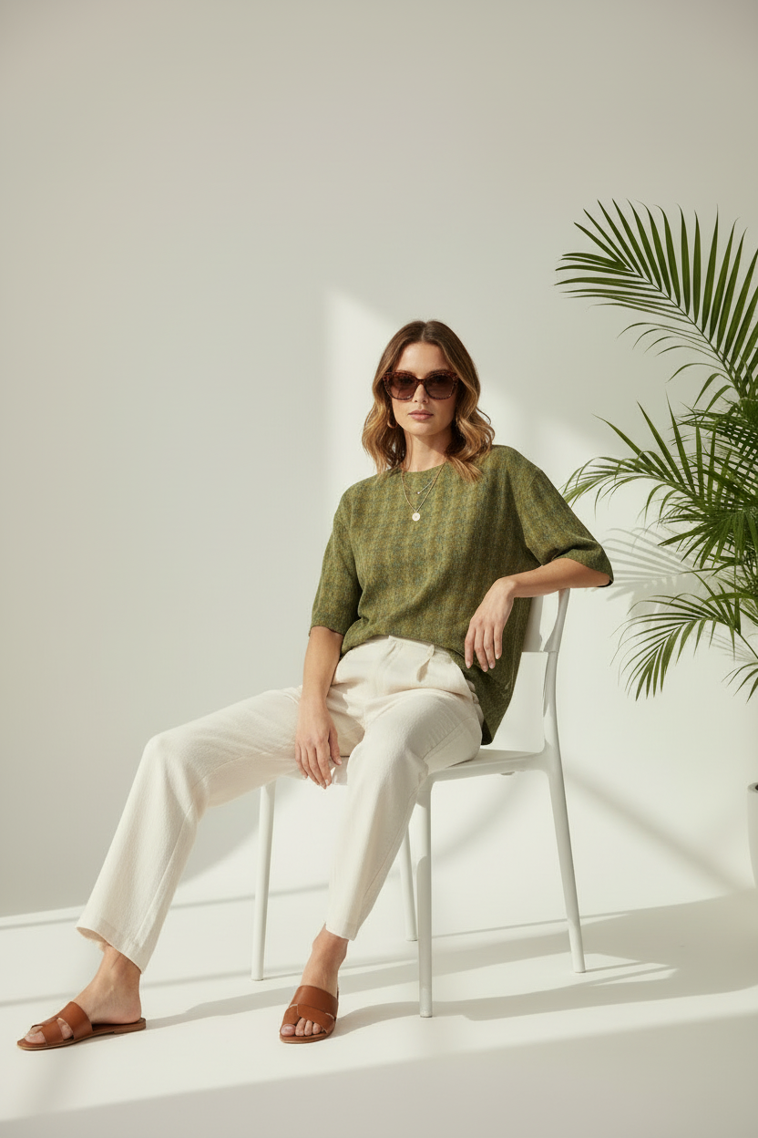 Moss Mosaic Oversized Graphic Oversized T-Shirt
