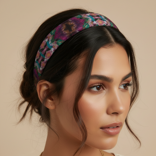 Colourful Boho Print Leather Headband