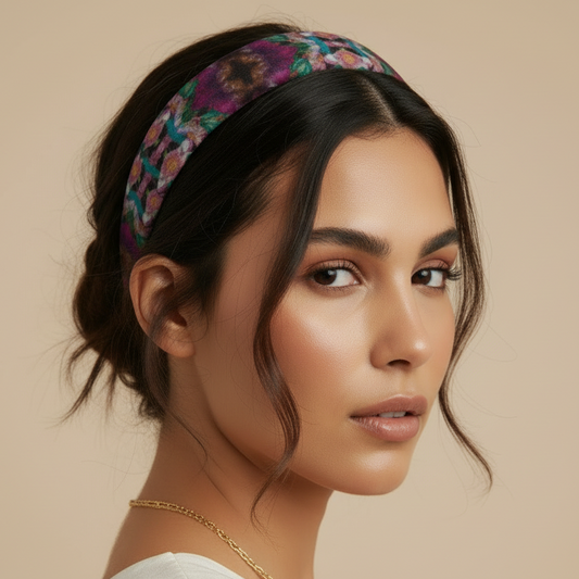 Colourful Boho Print Leather Headband