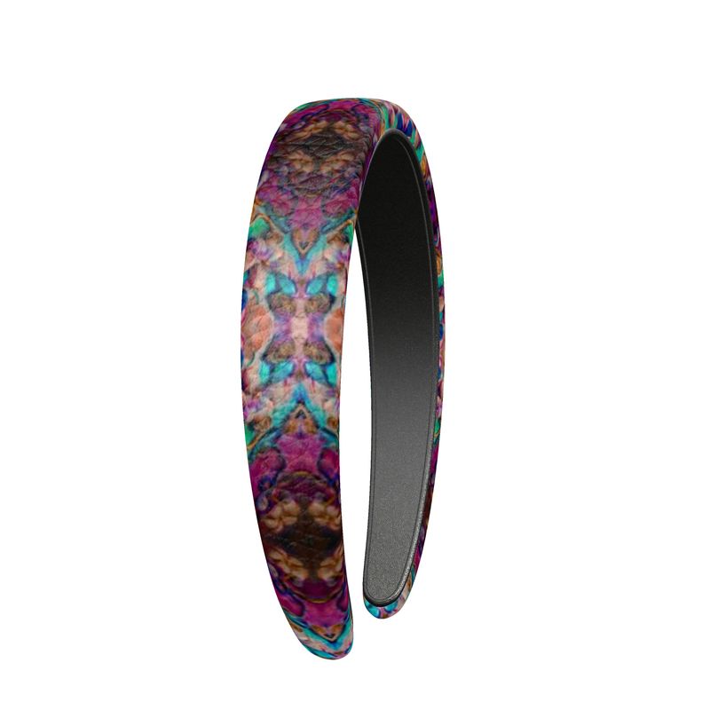 Colourful Boho Print Leather Headband