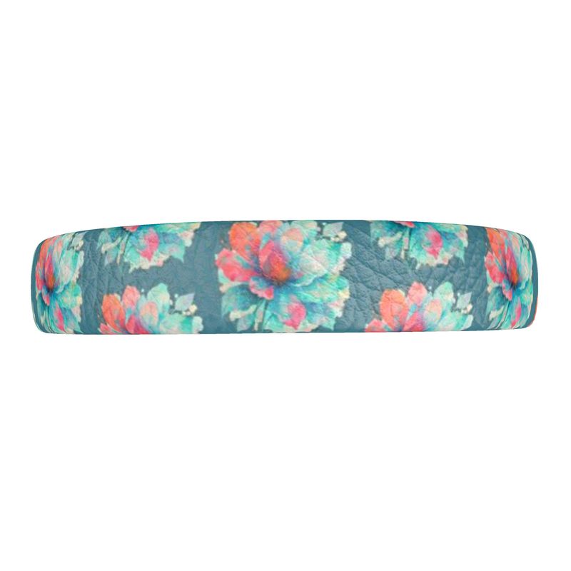 Blue Blossom Boho Headband – Wide Floral Leather Headband