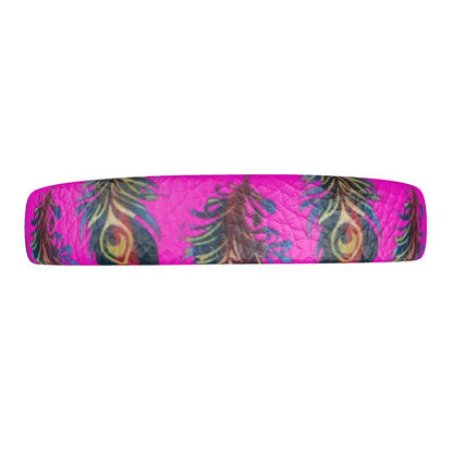 Peacock Feather Print Leather Headband