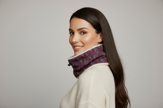 Cozy Sherpa Snood in Peacock Pattern