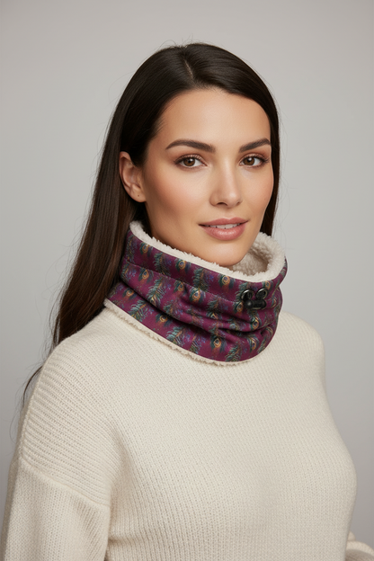 Cozy Sherpa Snood in Peacock Pattern