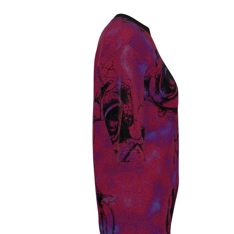 Purple Palm Sketch Oversized T-Shirt