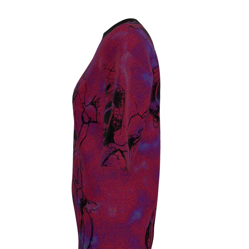 Purple Palm Sketch Oversized T-Shirt