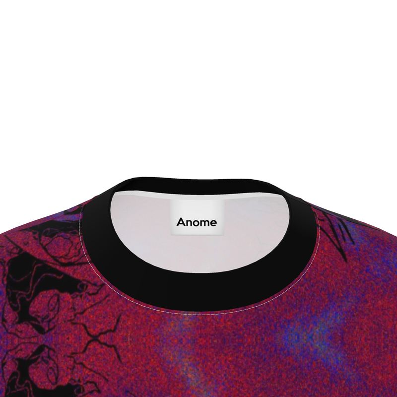 Purple Palm Sketch Oversized T-Shirt