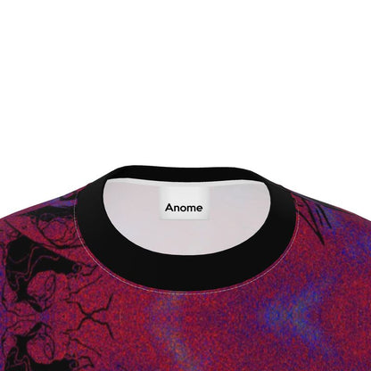Purple Palm Sketch Oversized T-Shirt