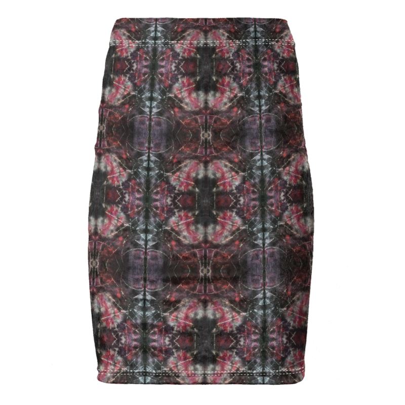 Pencil Skirt Tie Dyed Velvet Pencil Skirt